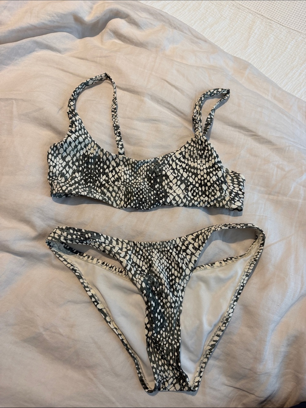 Lulu’s Olive & White Snakeskin Bikini Set